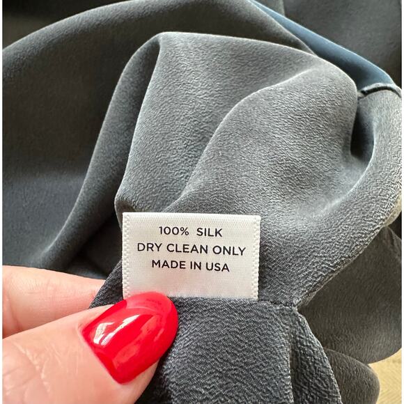 Ocean + Main - Navy and Teal Boatneck Silk Caftan - 1X - Picture 14 of 16